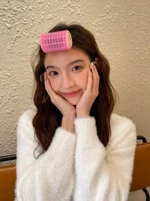 DAZY Self-adhesive Portable Hair Curler - Hot Pink - View 4