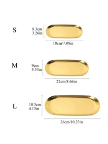 1 pieza Bandeja de acero inoxidable para joyas, regalo para volver a la escuela - Dorado - Ver 3