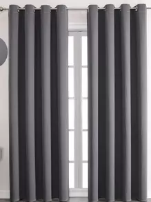 Solid Single Panel Blackout Curtain - Dark Grey - View 1