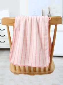 1pc Striped Pattern Bath Towel,Soft Absorbent Towel, Bath Towel, Oblong Towel - Pink - View 1