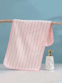 1pc Striped Pattern Bath Towel,Soft Absorbent Towel, Bath Towel, Oblong Towel - Pink - View 3