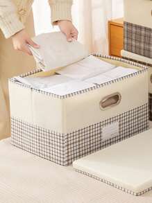 1 件格子图案可折叠收纳盒万圣节装饰品万圣节服装秋季装饰节日装饰 - 彩色 - 查看 5