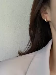 CHOSHILAR 結飾圓耳環 - 金黃色 - 查看 3