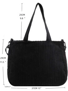 Fuzzy, Soft, Plush Minimalist Fluffy Shoulder Tote Bag For Girls, Women, College Students, Rookies & White-collar Workers For Work, Office, Commute, For Autumn & Winter, Warm Winter, Outdoors - Black - View 4