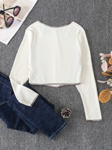 Girls Colour Block Top-stitching Tee - Multicolor - View 2