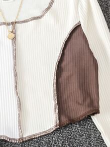 Girls Colour Block Top-stitching Tee - Multicolor - View 3