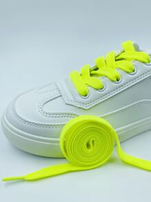 1pair Neon Green Shoelaces - Lime Green - View 2