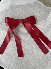 DAZY Bow Decor Hair Clip Cute - Red - View 3
