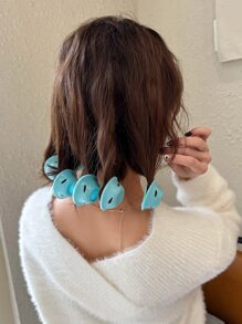 DAZY 易于使用的实用发型设计工具，蘑菇硅胶发型滚筒 - 藍色 - 查看 1