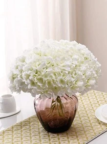 10pcs Artificial Hydrangea, White Fake Flower Bundle For Wedding, Home Decor - White - View 3