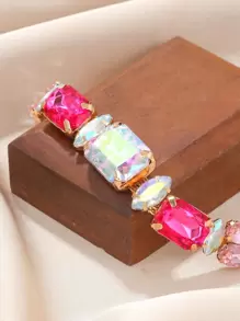 Pulsera con diseño de diamante de imitación - Multicolor - Ver 2