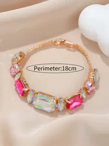 Pulsera con diseño de diamante de imitación - Multicolor - Ver 3