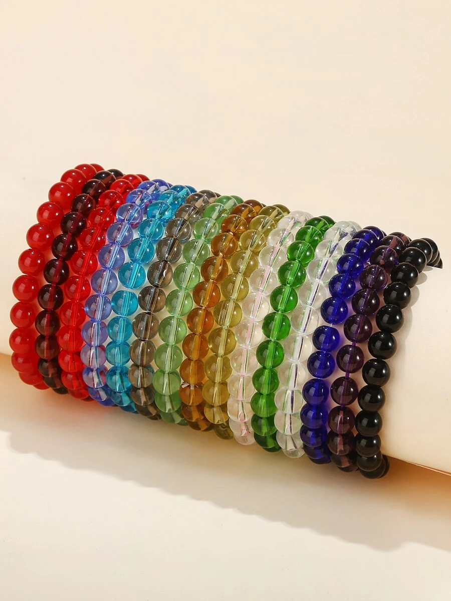 15pcs Minimalist Beaded Bracelet - Multicolor - View 1