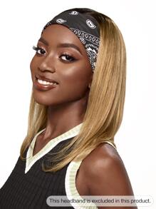 Bone Straight Headband Wigs 180% Remy Real Short Short Human Hair Machine Made For Woman Wear To Go Affordable Ombre Color - SNATURAL/27 - View 5