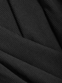 DAZY Surplice Neck Puff Sleeve Tee - Black - View 8