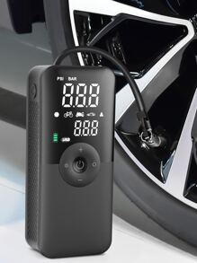 1入組便攜汽車輪胎充氣機 - 黑色 - 查看 1