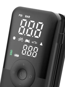 1入組便攜汽車輪胎充氣機 - 黑色 - 查看 4