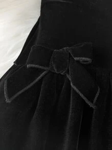 小女童前蝴蝶結雙層下擺半身裙