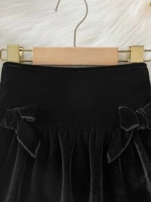 小女童前蝴蝶結雙層下擺半身裙