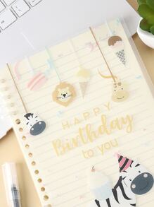 1 pieza Cuaderno con estampado de dibujos animados hoja suelta - Multicolor - Ver 3