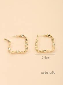 Pendientes de aro con diseño girante - Amarillo Oro - Ver 3