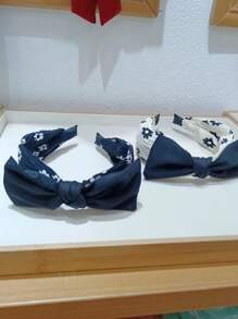 1pc Random Color Floral Pattern Knot Decor Headband - Multicolor - View 1