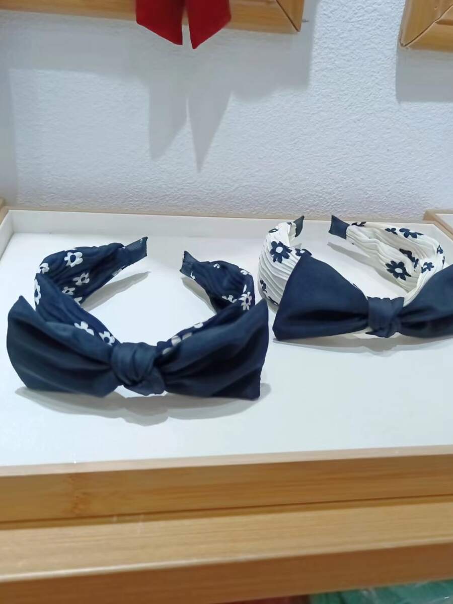 1pc Random Color Floral Pattern Knot Decor Headband - Multicolor - View 1