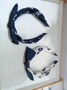 1pc Random Color Floral Pattern Knot Decor Headband - Multicolor - View 2