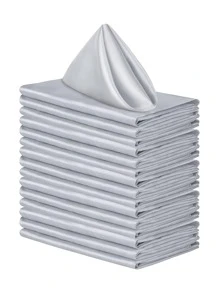 6入組43*43cm純色餐巾，餐桌用聚酯纖維餐巾，適用於餐廳和客廳