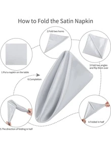 6入組43*43cm純色餐巾，餐桌用聚酯纖維餐巾，適用於餐廳和客廳