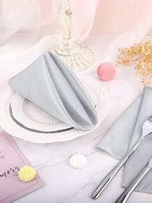 6入組43*43cm純色餐巾，餐桌用聚酯纖維餐巾，適用於餐廳和客廳