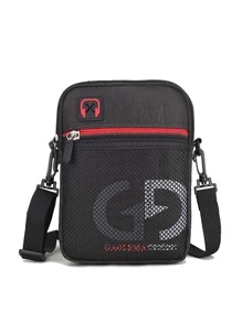 GAOLEMA High School Students University Freshman Multifunctional Sling Bag Shoulder Bag Casual Bag Mini Men Letter Print Crossbody Bag, Handbag Schoolbag For Travel, College, Outdoors, Sports, Multi-Functional Dorm Sling Bag For Man Bag Cross Body Bag Side Bag School Supplies Fall Messenger Bag For Man Cylinder Bag Old Money Christmas Gifts Scream Men Bag Winter Funny Gifts Holiday Thanksgiving Side Bags Satchel Bag Hip Bag Tote Bag Black Bag Travel Essentials Camping Sling Bag Summer Back To School Vacation Bag Pack Spring - Black - View 1