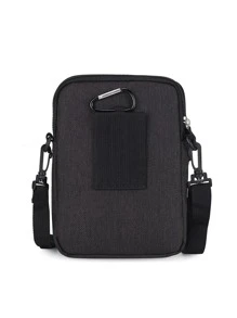 GAOLEMA High School Students University Freshman Multifunctional Sling Bag Shoulder Bag Casual Bag Mini Men Letter Print Crossbody Bag, Handbag Schoolbag For Travel, College, Outdoors, Sports, Multi-Functional Dorm Sling Bag For Man Bag Cross Body Bag Side Bag School Supplies Fall Messenger Bag For Man Cylinder Bag Old Money Christmas Gifts Scream Men Bag Winter Funny Gifts Holiday Thanksgiving Side Bags Satchel Bag Hip Bag Tote Bag Black Bag Travel Essentials Camping Sling Bag Summer Back To School Vacation Bag Pack Spring - Black - View 2