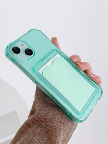 透明手機殼帶插卡槽 - 綠色 - 查看 2