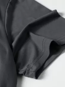 Manfinity Hypemode Men Slogan Graphic Tee - Dark Grey - View 3