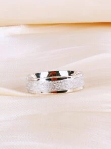 2 piezas Anillo pareja con textura - Plateado - Ver 5