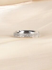 2 piezas Anillo pareja con textura - Plateado - Ver 9