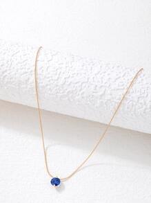 imoli Minimalist Rhinestone Choker - Blue - View 3