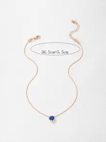 imoli Minimalist Rhinestone Choker - Blue - View 5