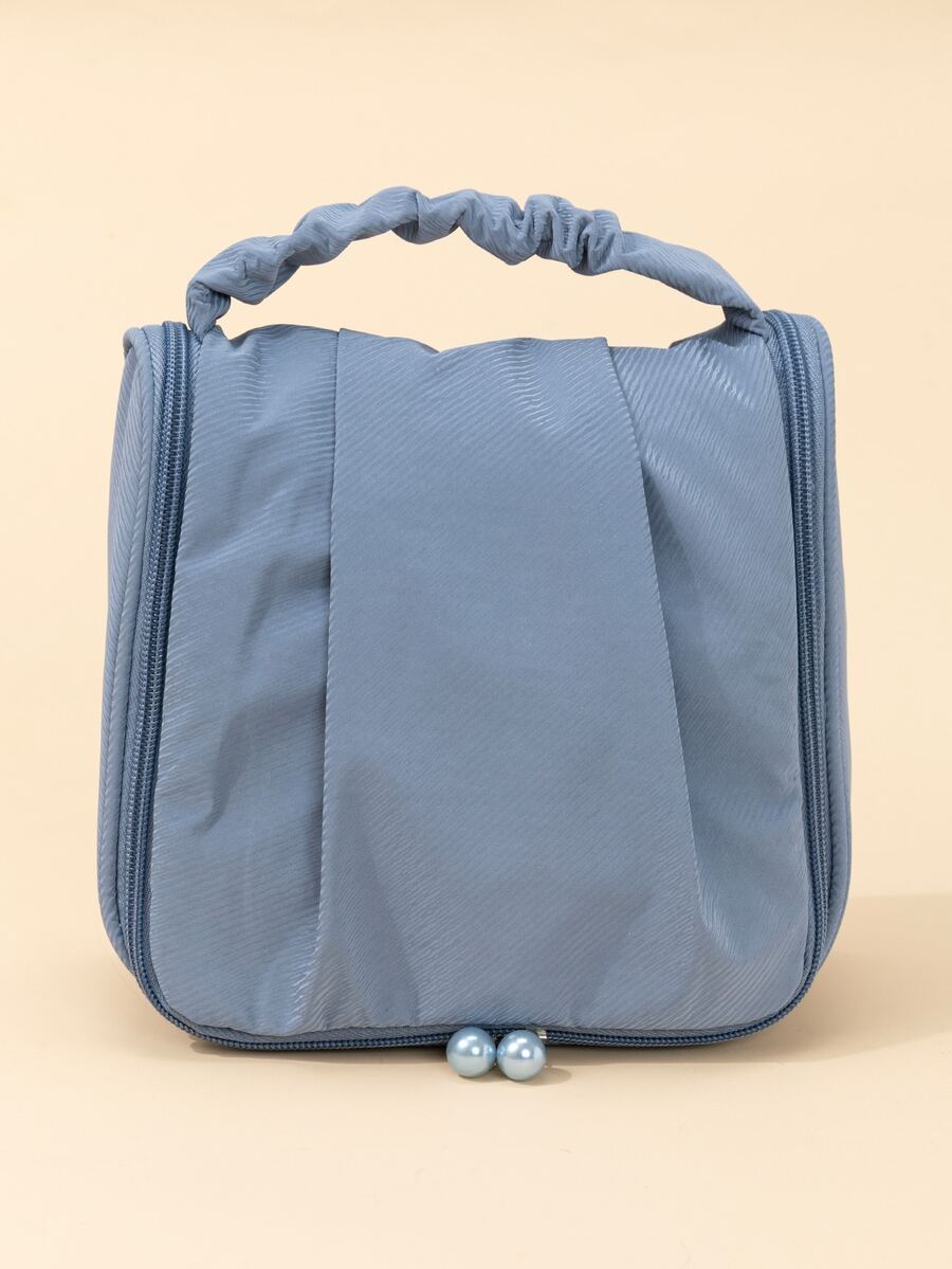 1 pieza Bolso de maquillaje unicolor cremallera - Celeste - Ver 1