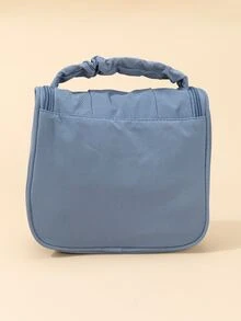 1 pieza Bolso de maquillaje unicolor cremallera - Celeste - Ver 4