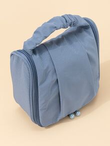 1 pieza Bolso de maquillaje unicolor cremallera - Celeste - Ver 6