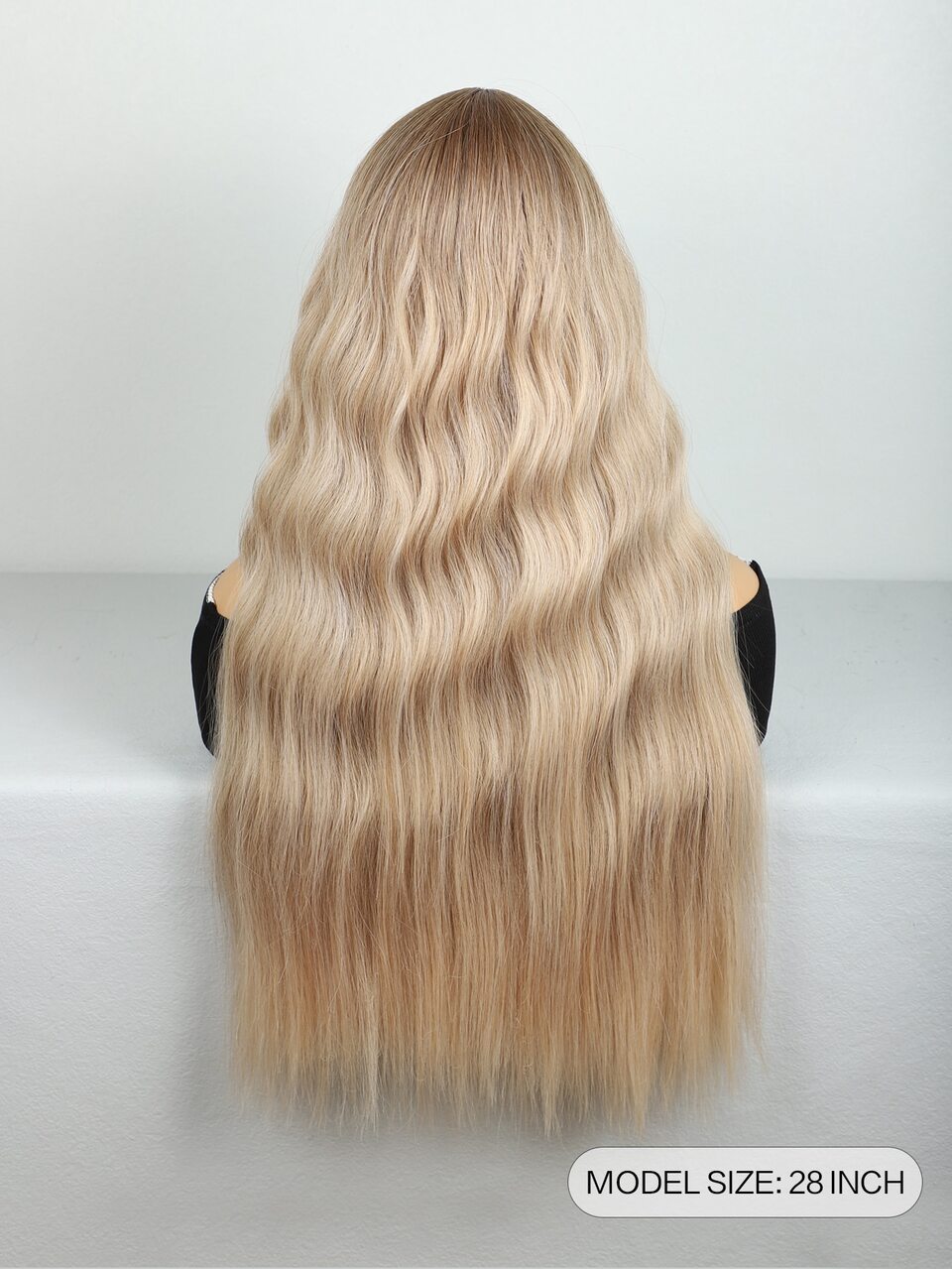 nimoki Long Body Wave Synthetic Wig With Bangs