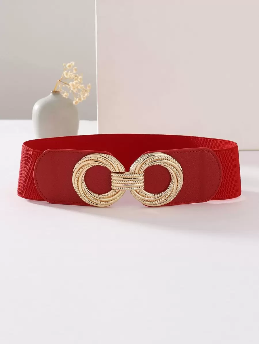 波西米亚风 1 件装 女士对称扣时尚弹力腰带 适用于万圣节夏季、秋季、万圣节服饰装饰