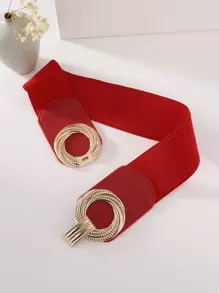 波西米亚风 1 件装 女士对称扣时尚弹力腰带 适用于万圣节夏季、秋季、万圣节服饰装饰