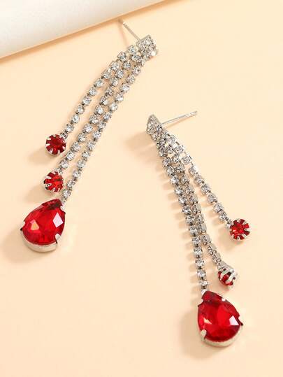 Rhinestone Water Drop Earrings