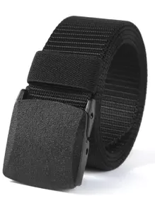 1pc Men Minimalist Casual Style Tape Belt, For Daily Life - Black - View 1