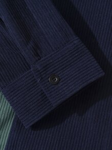 Manfinity Men Colour Block Corduroy Shirt & Trousers Without Tee - Multicolor - View 6