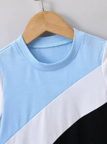 SHEIN Toddler Boys Colour Block Tee - Multicolor - View 3