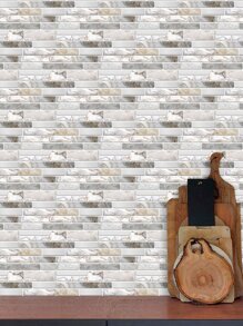 5pcs/set Brick Pattern Waterproof Kitchen Sticker, Modern PVC Waterproof Kitchen Wall Decal For Household - Multicolor - View 2